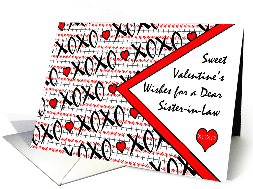 Valentine's Day for Sister in Law with XOXO Design card (1398652)