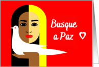 Portuguese International Day of Peace with Unity Woman and Dove card