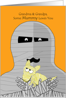 Halloween for Grandparents, Cute Mummy Holding a Puppy Mummy card