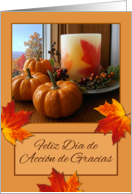 Spanish Thanksgiving Feliz Dia de Accion de Gracias Autumn Still Life card