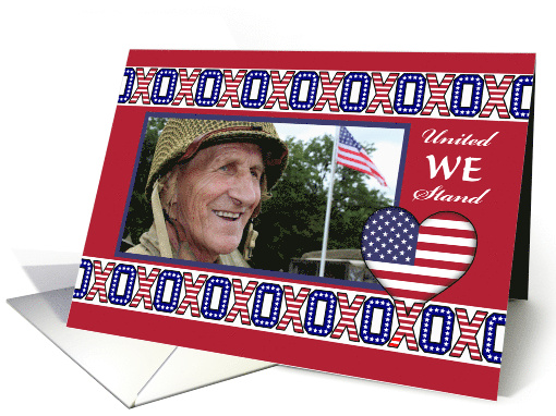Custom Front Veterans Day with Add Your Photo and Patriotic XOXO card