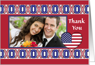 Patriotic Thank You for Being in Our Wedding with Add Photo Area card