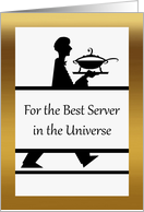 Birthday for Male Server with Formal Waiter and Soup Tureen card