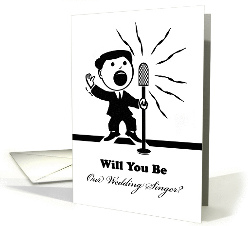 Will You be Our Wedding Singer? Retro Singer at the Microphone card