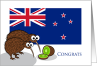 Congratulations on Becoming Parents, New Zealand Kiwi Surprise card