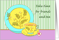 Hot Tea Month in January with Take Time for Friends and Tea card