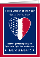 For Police Officer of the Year Congratulations Patriotic Add a Name card