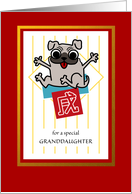 Chinese New Year of the Dog for Granddaughter, Excited Dog card