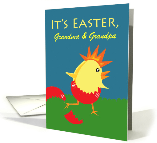 Custom Easter for Grandparents with Punk Rock Chick Add Your Text card