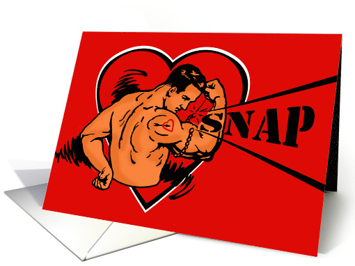 Sexy Valentine's Day for Girlfriend with SNAP Retro Muscle Man card