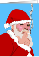Holy Smoke, Funny Christmas, Santa Claus Smoking card