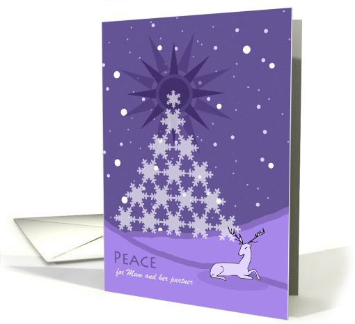Christmas Peace for my Mum and her Partner in Violet Colors card