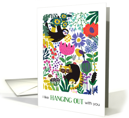 Friendship with Sloth and Friends Hanging Out card (1550402)