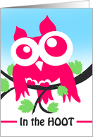 Welcome to the Neighborhoot Cute Owl on Branch In the Hoot card