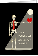 Valentine’s Day Skeleton Male Bone-afide Secret Admirer card