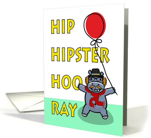 For Friend Birthday with Hip Hipster Hooray Hippo card (1563860)