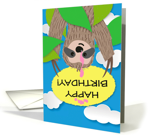 Funny Birthday with Upside Down Sloth in Tree card (1570094)