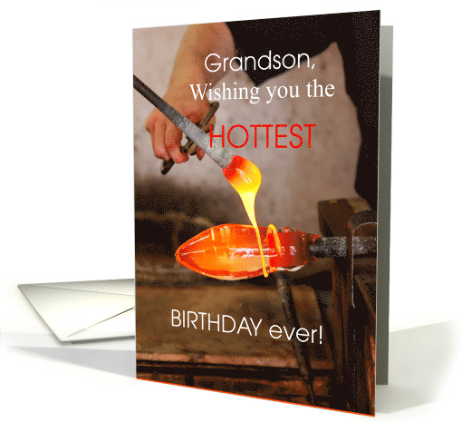 25th Birthday for Grandson with Glassblowing and Art Glass card