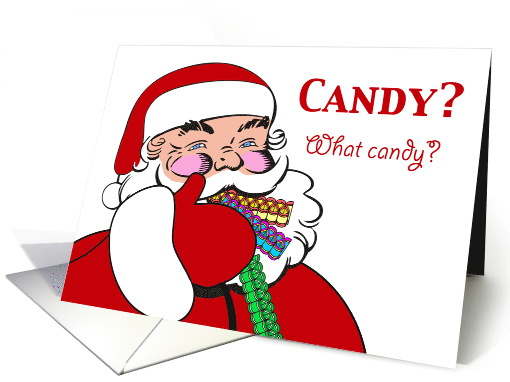 Ribbon Candy Day with Santa Claus Asking What Candy Question card