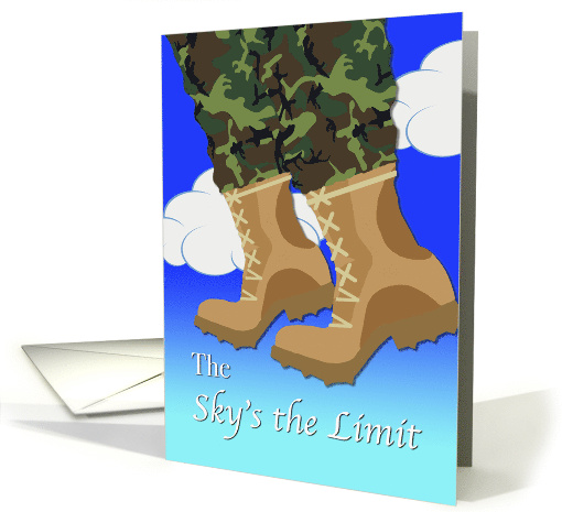 Invitation for Boot Camp Send Off Party with Camouflage and Boots card