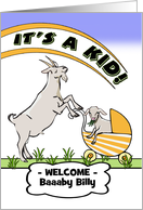 Funny Congratulations for New Dad with Goat and Kid in Stroller card