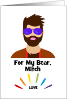 Missing Your Bear Hugs with Gay Male Bear in Shades and Leather card
