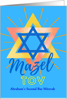 Second Bar Mitzvah for Him with Mazel Tov and Big Star of David card