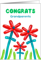 Becoming Grandparents Congratulations with Bright Flower Balloons card