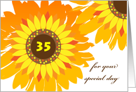 Cousin 35th Birthday with Bright Sunflowers Design card