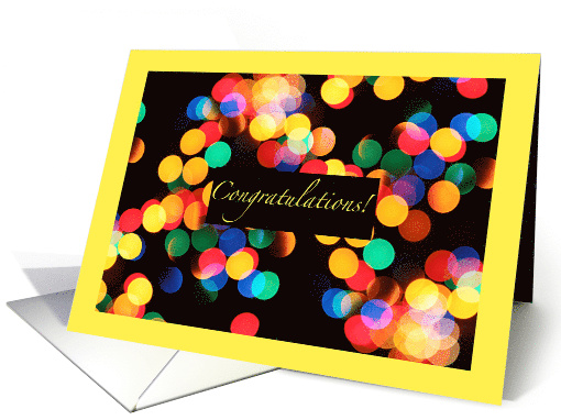 Congratulations on a Great Performance with Colored Bokeh Lights card