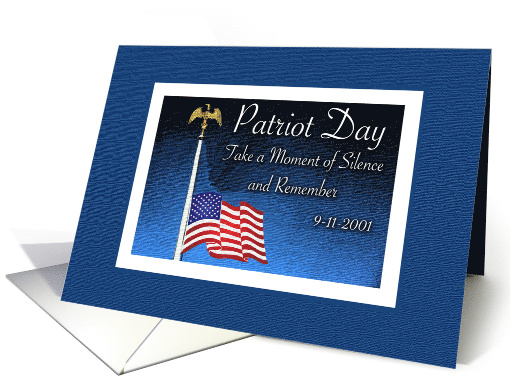 Patriot Day 9 11 Remembrance with Flowing Flag and Eagle card (659863)