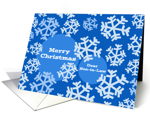 Christmas for Son in Law with Abstract Snowflakes on Dark Blue card