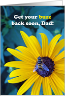 Dad Get Well with Bee on Yellow Black Eyed Susan Flower card