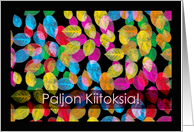 Paljon Kiitoksia Thank You in Finnish with Scattered Colorful Leaves card