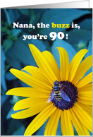 Nana 90th Birthday with Honey Bee on Black Eyed Susan card