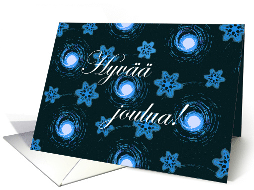 Finnish Christmas Hyvaa Joulua with Lights and Snowflakes card