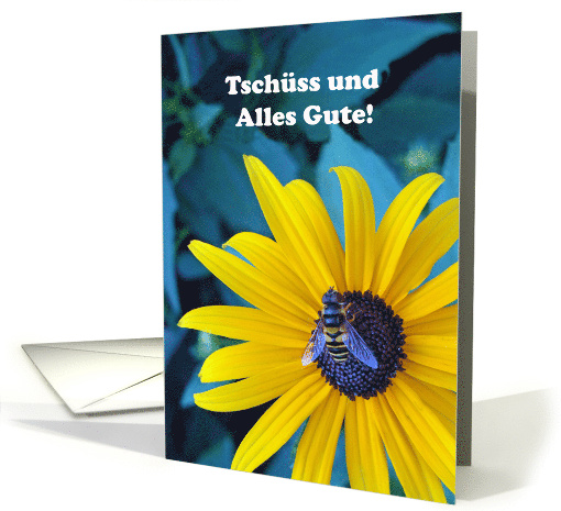 German Good Bye Good Luck Tschuss und alles Gute with Bee card
