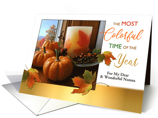 Nonna Thanksgiving Custom Front with Pumpkin Still Life card (719584)