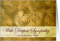 Father Sympathy Photograph of Palm Fronds Printed on Fabric card