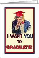 Encouragement to Graduate, Uncle Sam with Graduation Cap card