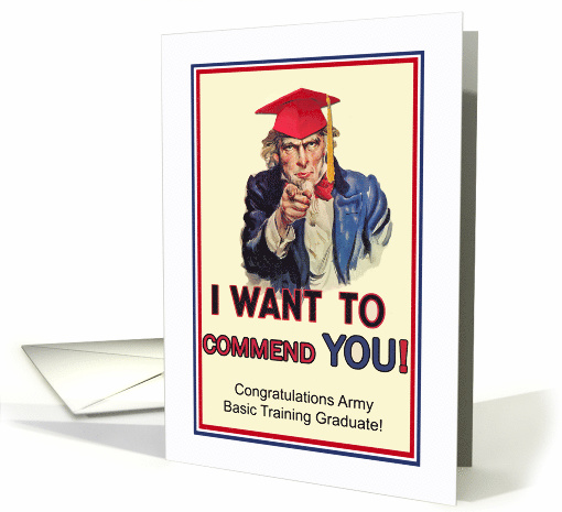 Army Basic Training Graduation, Uncle Sam with Graduation Cap card