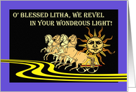 Litha, Summer Solstice with Sun, Chariot, and Horses card