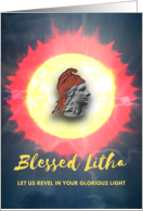 Litha Summer Solstice Blazing Sun God with Phrygian Cap card