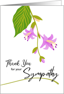 Sympathy Thank You with Hosta Blooms and Single Variegated Leaf card