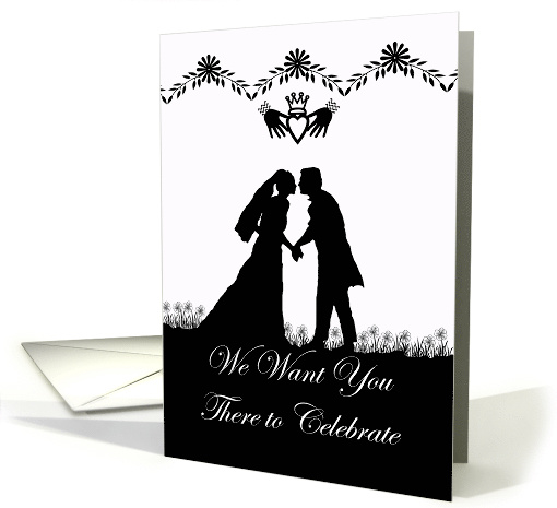 Wedding Invitation, Irish Wedding Couple in Silhouette card (867833)