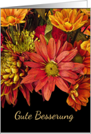 German Get Well Soon with Autumn Flower Arrangement card