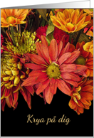 Swedish Get Well with Autumn Flower Arrangement card
