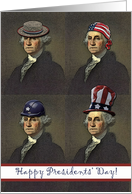 Presidents’ Day with George Washington Wearing Many Hats card