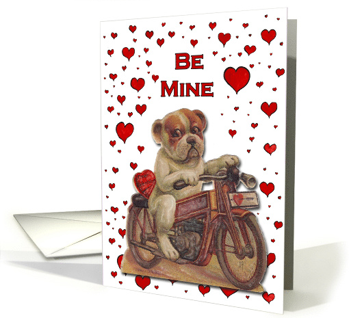 Vintage Motorcycle Dog Be Mine for Valentine's Day card (895184)