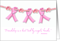 Cancer Free Celebration Invitation with Pink Rope Knots and Ribbons card